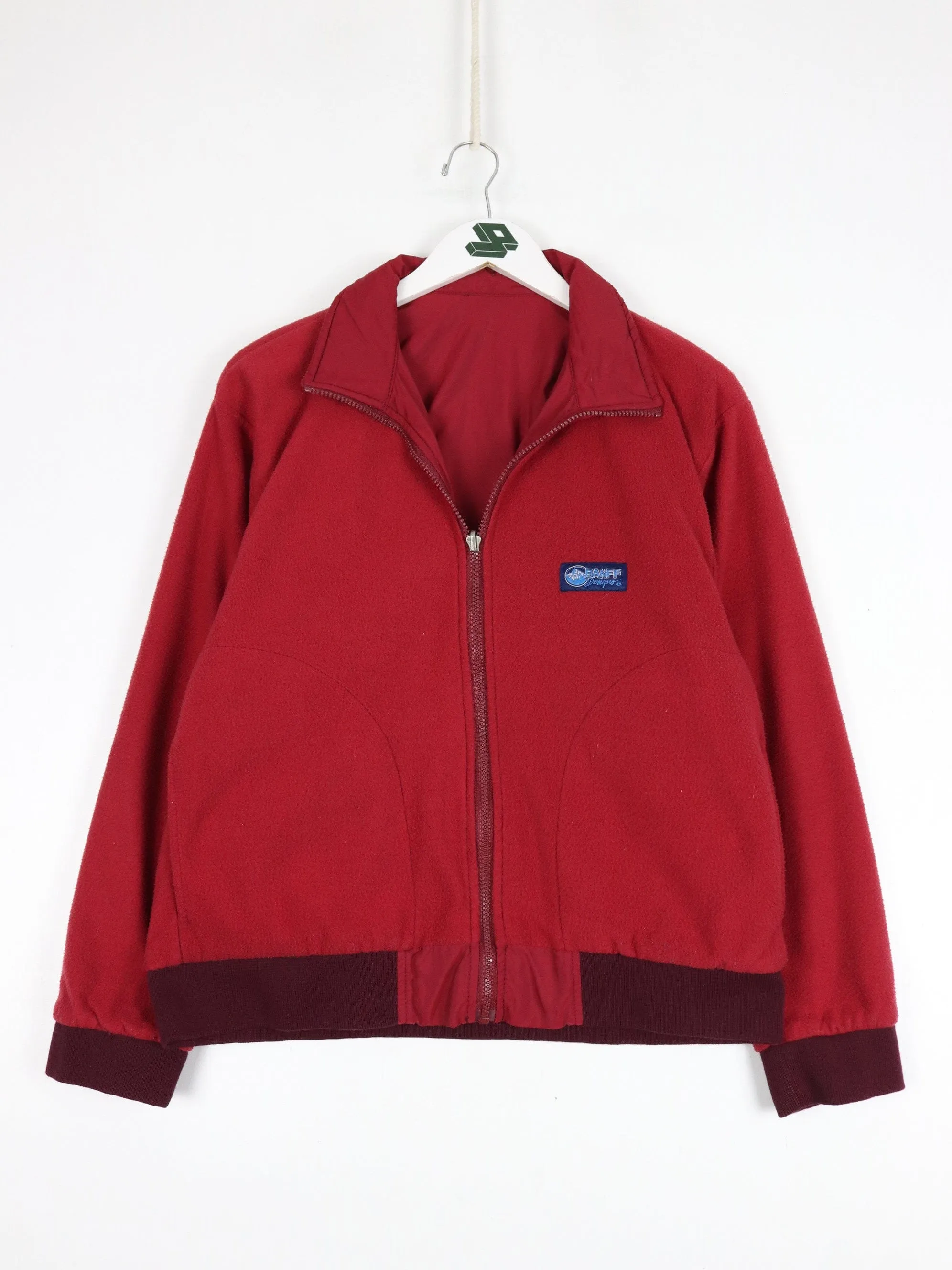 Vintage Banff Jacket Womens Small Red Reversible Fleece Outdoors