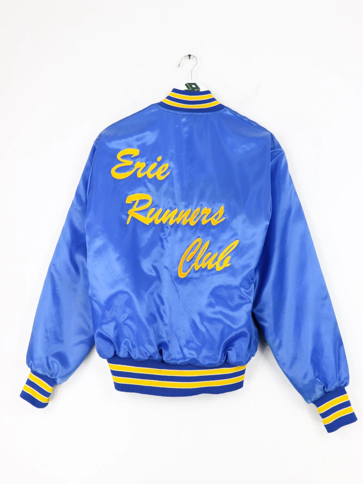 Vintage Erie Runner's Club Satin Bomber Jacket Size Medium