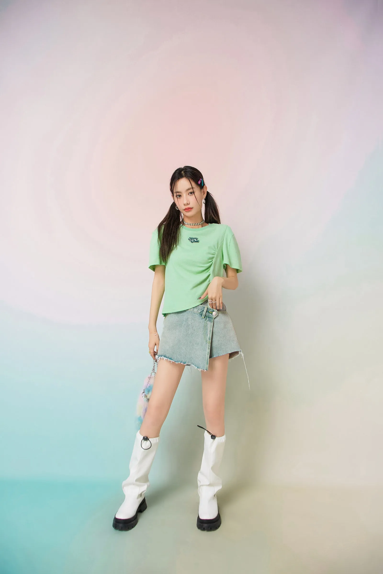 You Are The Main Character Denim Skorts